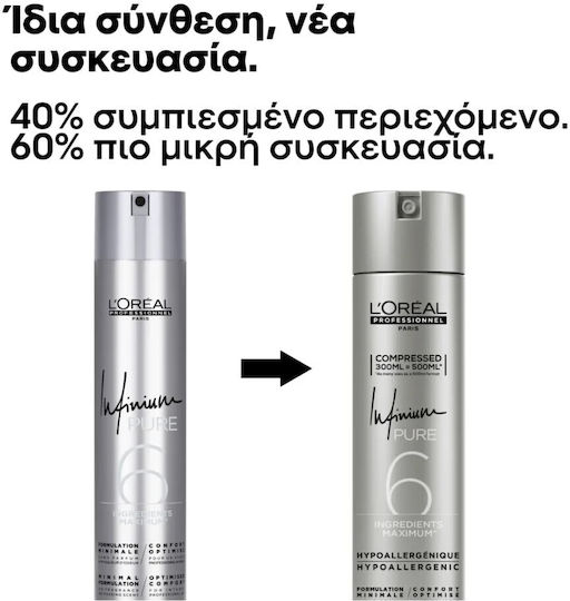 L'Oréal Professionnel Infinium Pure Лак за Леко Фиксиране 300ml