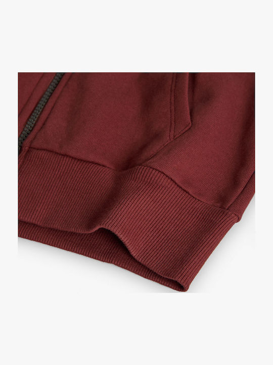 Kids Sweatshirt Cardigan with Hood and Pockets Brown