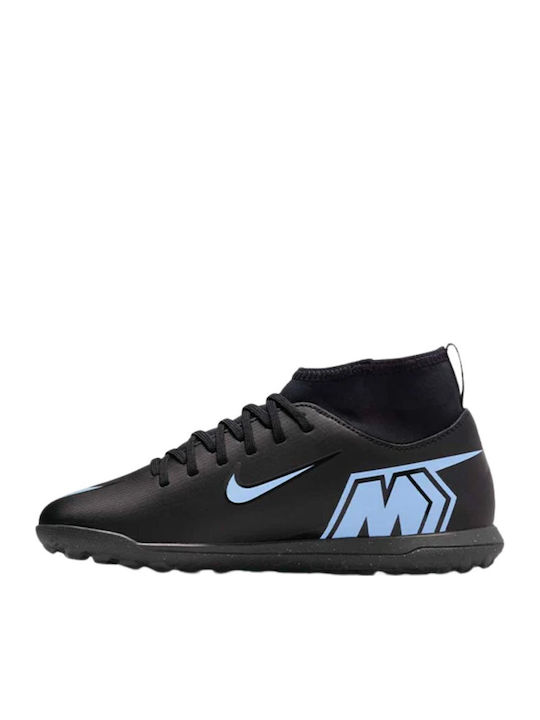 Mercurial Superfly 10 Club Kids Turf Soccer Shoes with Sock Black