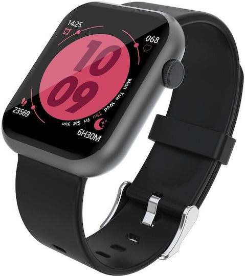 RFIT Aluminium Smartwatch with Heart Rate Monitor (Black)