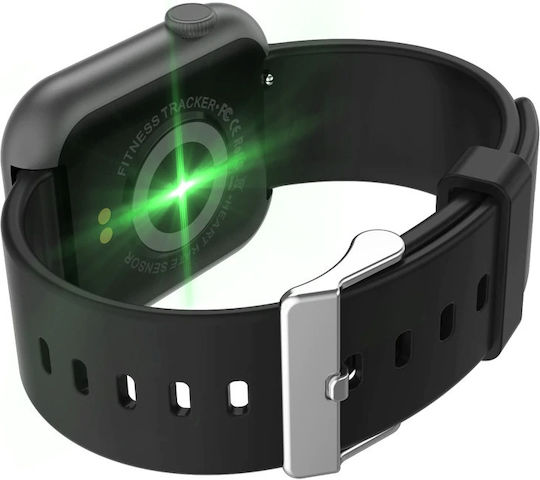 RFIT Aluminium Smartwatch with Heart Rate Monitor (Black)