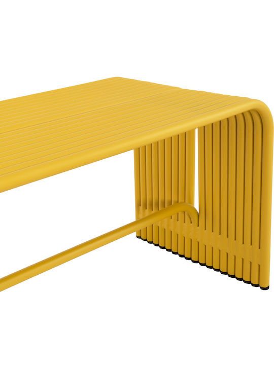 Intrepid Outdoor Metal Yellow Bench 105.5x38x42cm