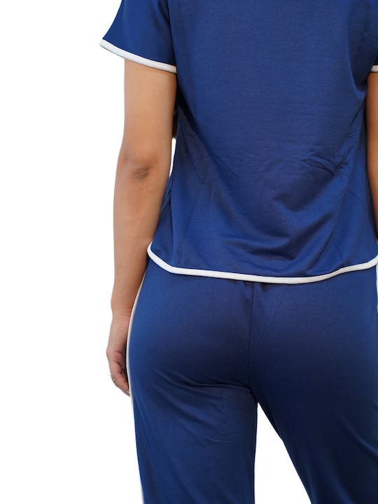 Γυναικείο Blue Σετ με Παντελόνι