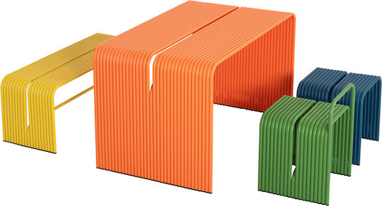 Intrepid Tisch Speisesaal Aluminium Orange 121x70x70cm