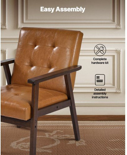Dining Room Artificial Leather Chair Brown