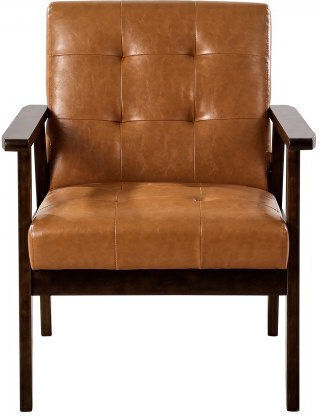 Dining Room Artificial Leather Chair Brown