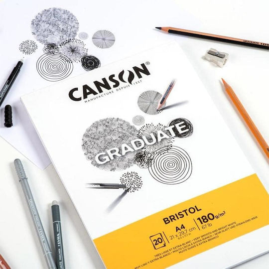 Canson Μπλοκ Σχεδίου Graduate Bristol Α5 14.8x21cm 20 Φύλλα