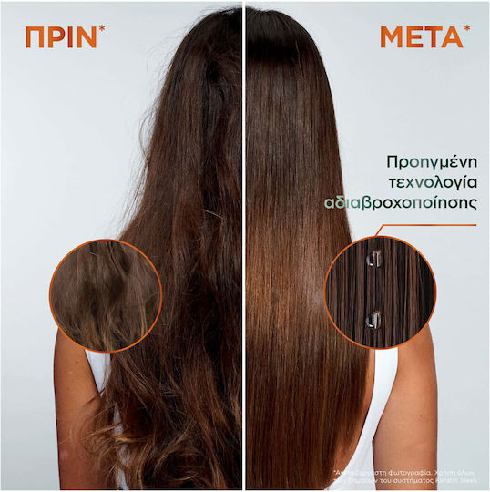 Promo Fructis Keratin Sleek Smoothing & Shine Shampoo 200ml & Keratin Sleek Smooth Hair & Shiny Mask 370ml & Keratin Sleek Hair Smoothing Serum
