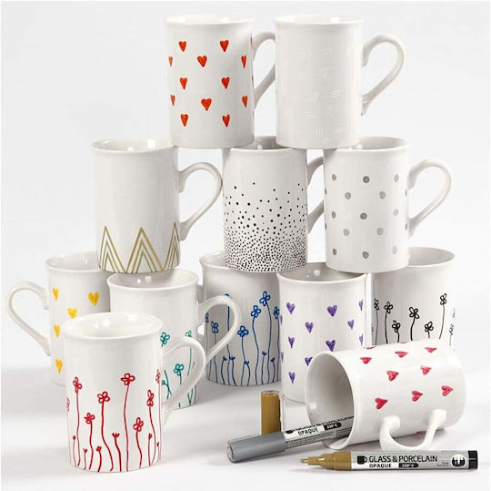 Creativ Company Glass Porcelain Pens Σετ Μαρκαδόροι για Πορσελάνη και Γυαλί 12τμχ