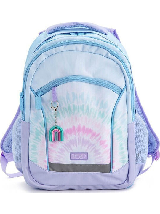 Cremlis Yolo Tie Dye Σχολική Τσάντα Πλάτης Δημοτικού Γαλάζια με Θήκη για Παγούρι 28lt