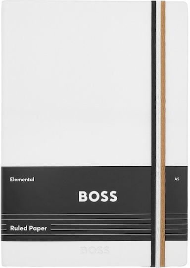 Boss Iconic Notebook A5 with Blank Pages White