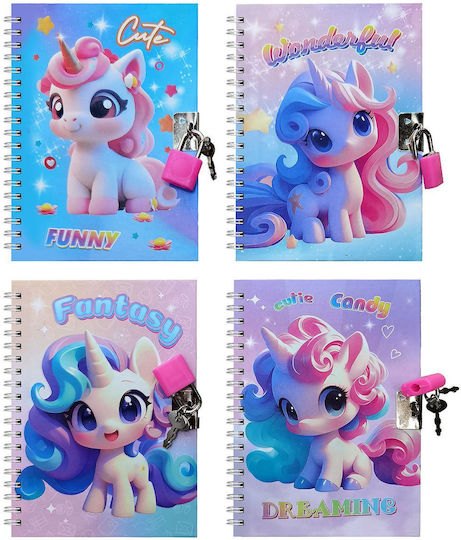 Justnote Notebook 48 Sheets with Padlock (Μiscellaneous Designs/Colors)