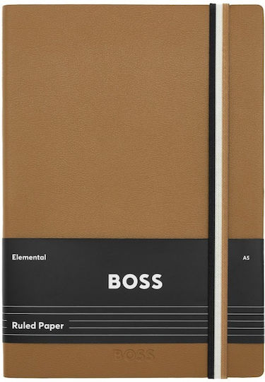 Boss Iconic Σημειωματάριο A5 40 Φύλλων Ριγέ Καφέ