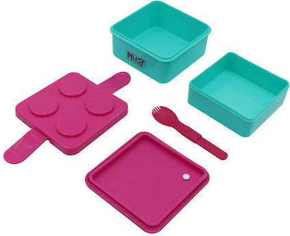 Must Team Plastic Kids' Food Container 1.35lt Mint-Fuchsia x x 10.8cm