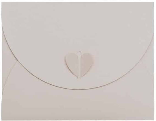 Heart Greeting Card 12x10cm in White Color