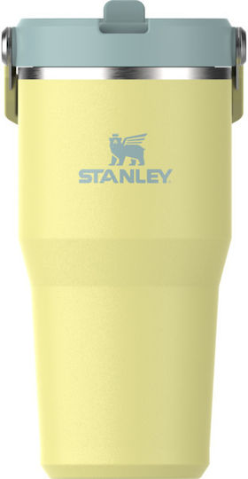 Stanley Iceflow Flip Straw Glass Thermos Stainless Steel BPA Free 600ml Pomelo with Straw