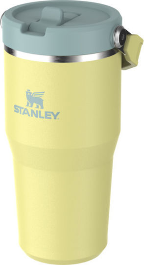 Stanley Iceflow Flip Straw Glass Thermos Stainless Steel BPA Free 600ml Pomelo with Straw