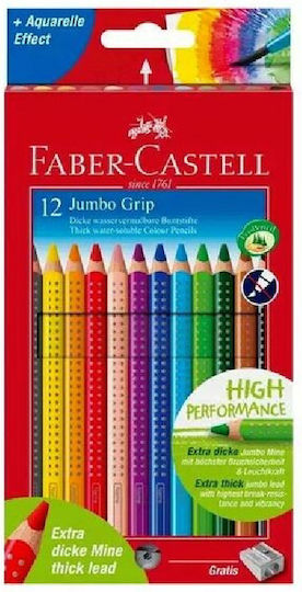 Faber-Castell Jumbo Grip colored pencils Colored Pencil Set + Gift Sharpener Package of 1 packages