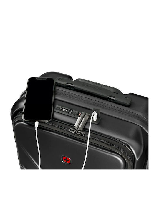 Wenger Carry-on Βαλίτσα Ταξιδίου Καμπίνας Σκληρή Μαύρη με 4 Ρόδες Ύψους 54εκ.