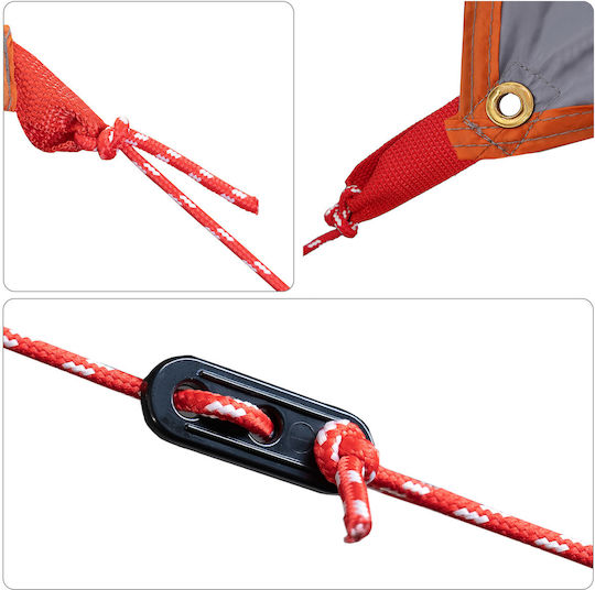 Vidaxl Waterproof Caravan Tent Gray Orange 300x240 Cm Ready for Your Adventures