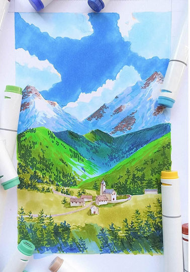 Ohuhu Alkoholbasierte Zeichenstifte Fein, mit Doppelspitze 80 Farben im Set