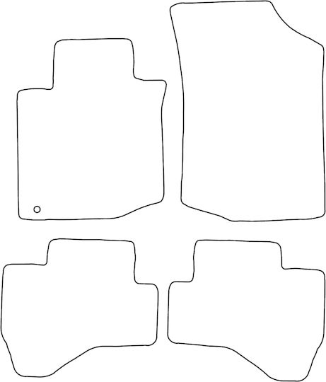 Velour Mat Set Compatible Citroen C1 I 2005-2014 Red Edging