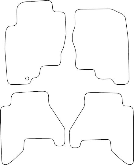Комплект Килими За Кола От Велюр Nissan Navara Iii 2005-2014 3 Врати С Червен Борд