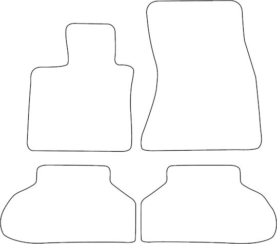 Velour Floor Mat Set Compatible Bmw X6 F16 Series 2014-2019 Red Edging