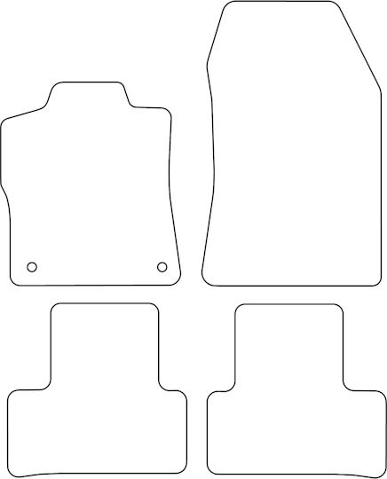 Set Covorașe Velur Potrivite Citroen Ds 4 Ii 2021 Margine Albastră