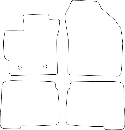 Set Velour Car Mats Matching Toyota Prius IV 2009-2015 Blue Edging