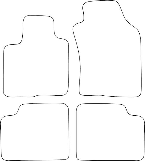 Set Covorașe Din Velur Potrivite Pentru Lancia Ypsilon Iii 2011 Cu Margine Albastră