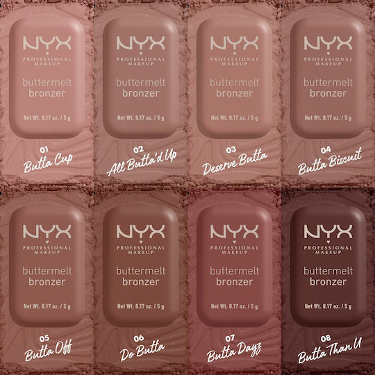 Nyx Professional Makeup Buttermelt Bronzer Powder Shape Silky Texture 5g 08 Butta Than U