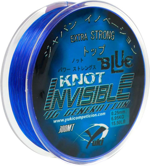 Yuki Invisible Blue Knot Fishing Line Fluorocarbon Blue 300m / 0.25mm