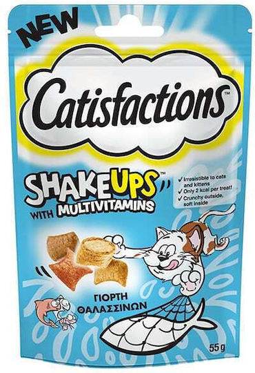 Σνακ Γάτας Catisfactions Shake Ups Γιορτή Θαλασσινών 55 G