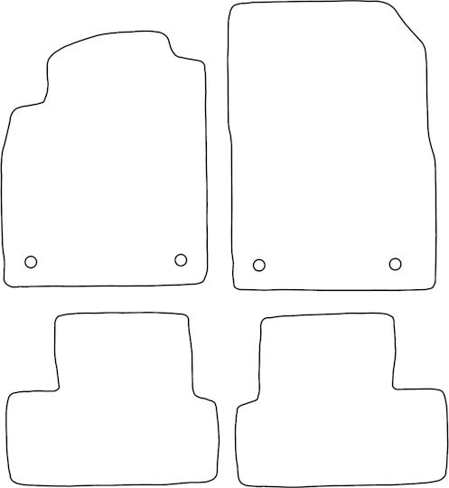 Set Covorașe Velur Potrivite Opel Cascada 2013-2019 Margine Roșie