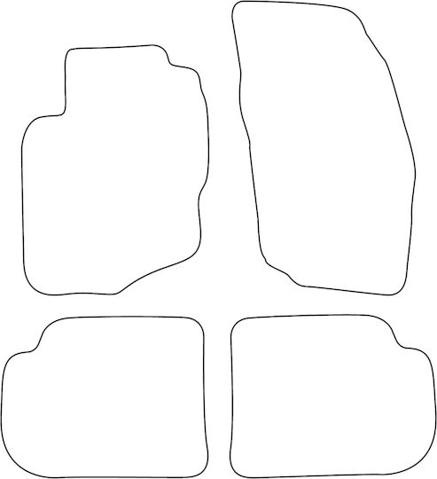 Set Veloursmatten Für Mitsubishi Colt V 1996-2003 Schwarz Mit Kanten