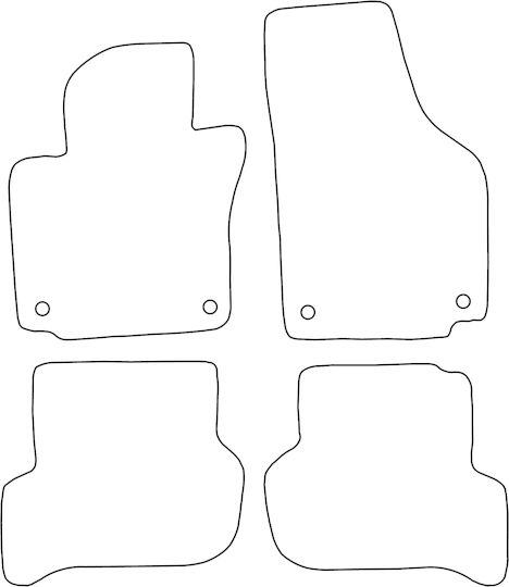 Set Velour Car Mats Matching Seat Altea 2004-2015 Blue Edging