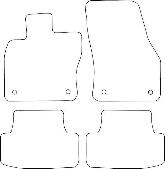 Set Velour Mats Matching Volkswagen T-roc 2017 Blue Edging
