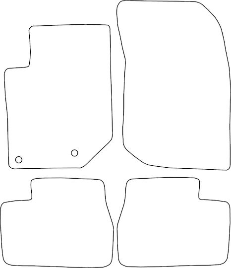 Set Velour Car Mats Fitting Citroen DS3 Crossback 2019 Red Edging