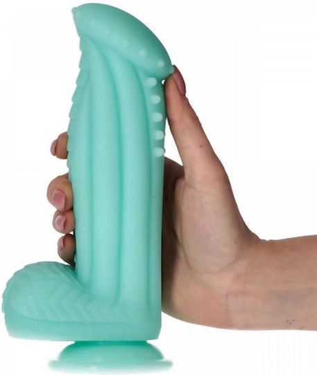 Toyz4lovers Dildo με Όρχεις και Βεντούζα Τιρκουάζ 30cm