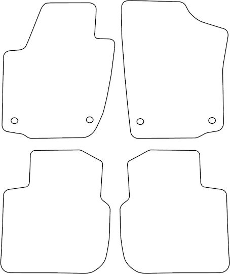 Set Velour Mats Matching Skoda Rapid 2012-2019 Red Edging