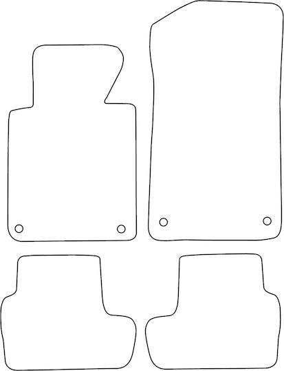 Set Velour Car Mats Fitting Bmw Series 3 E46 Cabrio 2000-2007 Black Edging