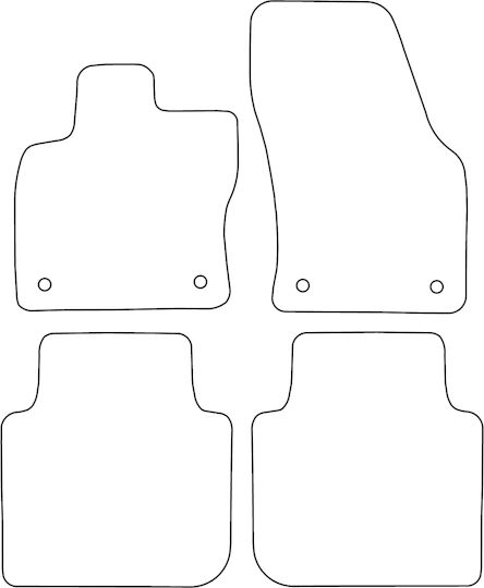 Set Velour Car Mats Matching Skoda Kodiaq 5-Seat 2017 Blue Edging