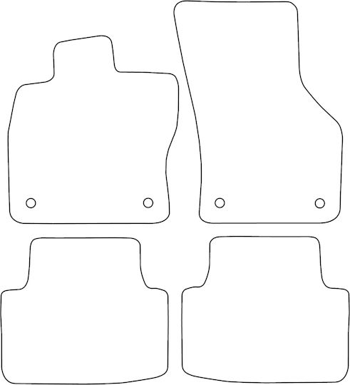 Set Velour Mats Matching Volkswagen Passat B8 2014-2023 Blue Edging