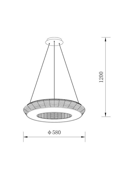 Sun Light Κρεμαστό Φωτιστικό Μπεζ LED 58x120x58εκ.