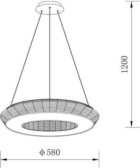 Sun Light Κρεμαστό Φωτιστικό Μπεζ LED 58x120x58εκ.