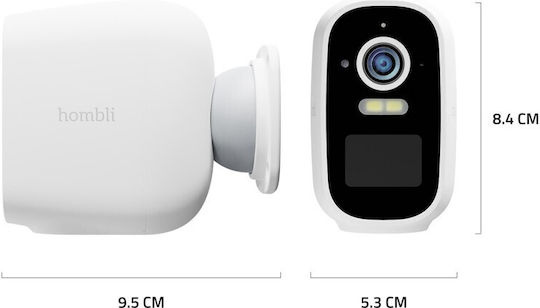 Hombli IP Κάμερα Παρακολούθησης Full HD 1080p Αδιάβροχη Μπαταρίας με Αμφίδρομη Επικοινωνία