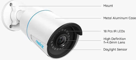 Reolink P320 IP Κάμερα Παρακολούθησης Full HD+ 5MP Αδιάβροχη με Αμφίδρομη Επικοινωνία και Φακό 2.8mm
