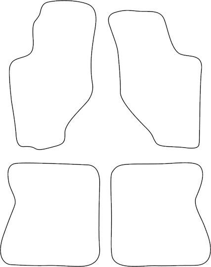 Set Velour Mats Fitting Hyundai Pony Iv 1990-1994 Black Edging