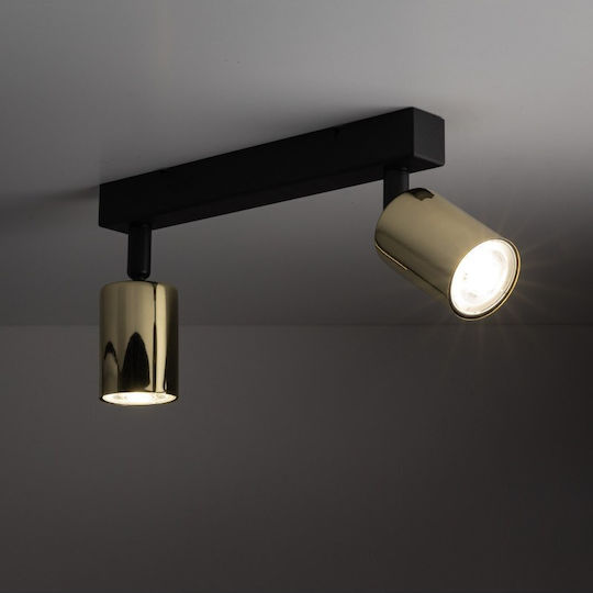 TK Lighting Διπλό Σποτ με Ντουί GU10 σε Μαύρο Χρώμα